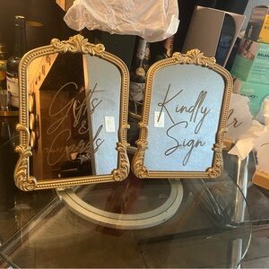 Elegant Gold Framed Wall Mirror Set